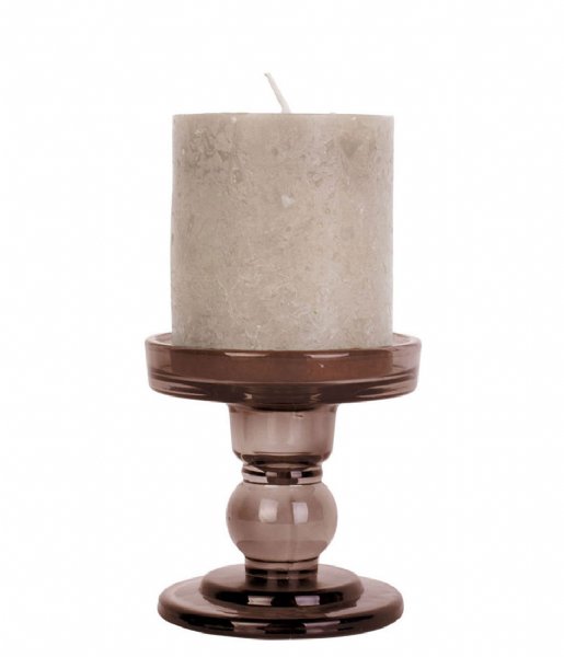 Present Time Lysestage Candle holder Glass Art glass Cholocate Brown (PT3731BR)