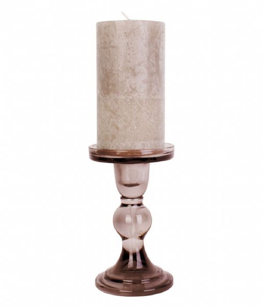 Present Time Lysestage Candle holder Glass Art glass larg Cholocate Brown (PT3733BR)