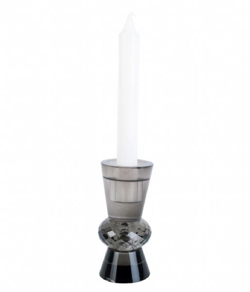 Present Time Lysestage Candle holder Crystal Art duo cone Black (PT3758BK)