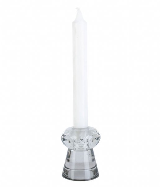 Present Time Lysestage Candle holder Crystal Art duo small Clear (PT3759CL)