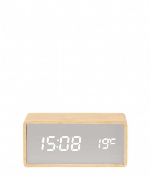 Karlsson  Alarm clock Silver Mirror LED Light Wood Veneer (KA5879WD)
