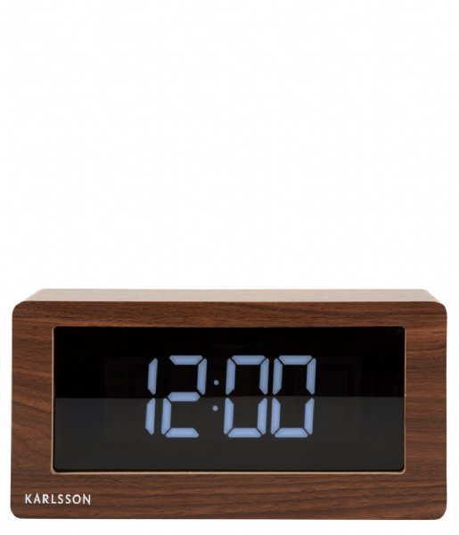 Karlsson  Table Clock Boxed Led Dark Wood Veneer Dark Wood Veneer (KA5899DW)