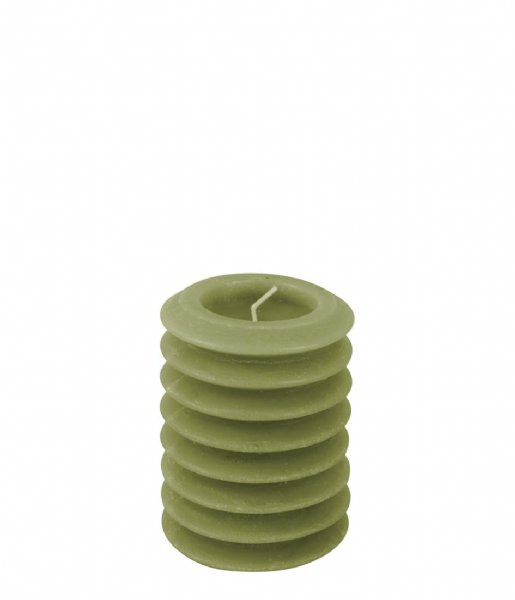 Present Time  Pillar candle Layered Circles medium Moss Green (PT3793MG)