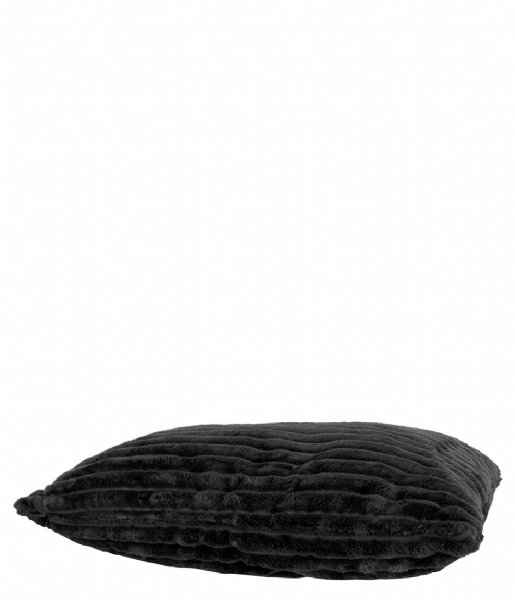 Present Time Kaste pude Cushion Big Ribbed velvet Black (PT3802BK)