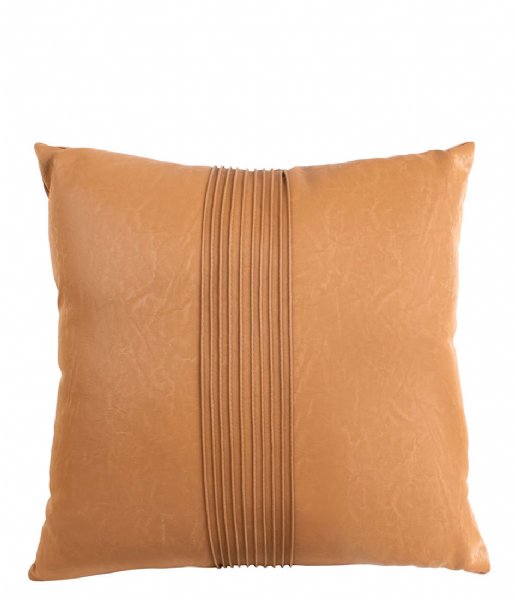 Present Time Kaste pude Cushion Leather Look square Cognac Brown (PT3803BR)