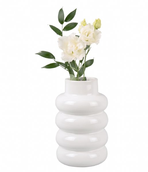 Present Time  Vase Bobbly Glazed Ceramic Large White (PT3946WH)