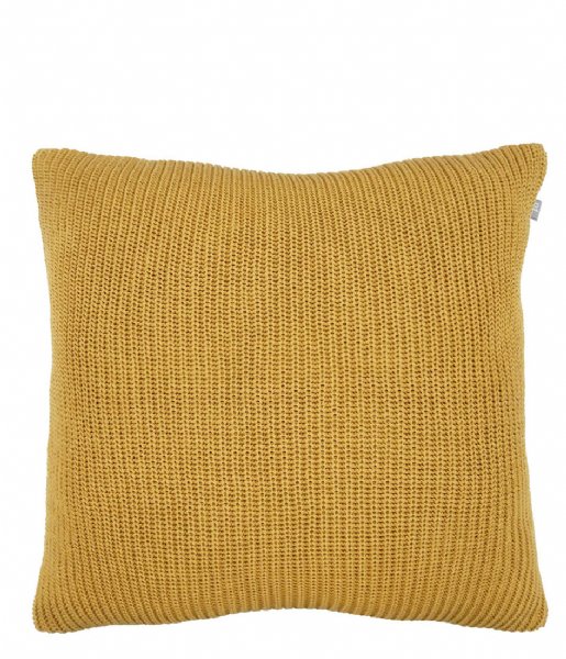 Present Time Kaste pude Cushion Knitted Lines Mustard Yellow (PT3718YE)