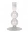 Present Time Lysestage Candle holder Swirl Bubbles glass Clear (PT3727CL)