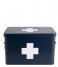Present TimeMedicine storage box large metal matt Dark Blue (PT3769DB)