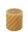 Present Time  Pillar candle Swirl small Sand Brown (PT3795SB)