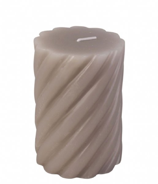 Present Time  Pillar candle Swirl medium Warm Grey (PT3796GY)
