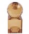 Present Time Lysestage Candle holder Crystal Art medium Squared Sand Brown (PT3641SB)