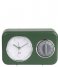 Present Time  Clock With Kitchen Timer Nostalgia Dark Green (PT3375GR)