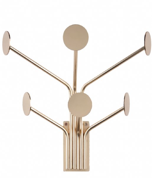 Present Time  Coat hanger Wall Dots Gold colored (PT3324GD)