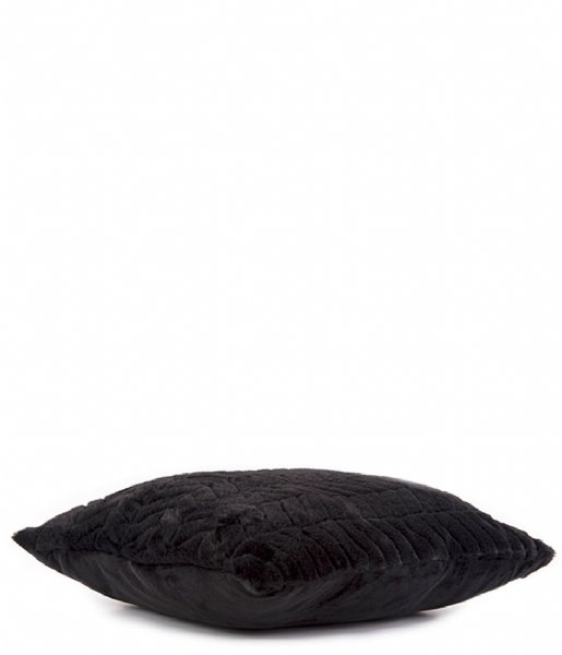 Present Time Kaste pude Cushion Herringbone Faux Fur Black (PT3673)