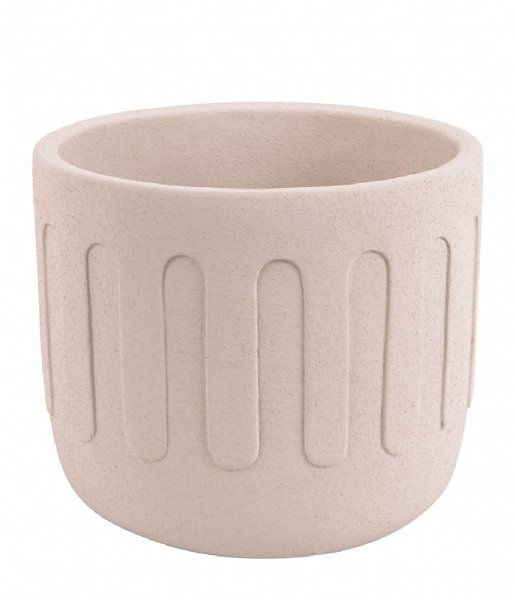 Present Time  Plant pot Drips cement medium Ivory (PT3604WH)