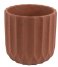 Present Time  Plant pot Stripes cement medium clay brown (PT3601BR)