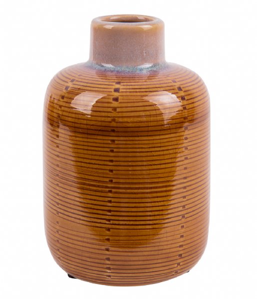 Present Time  Vase Bottle ceramic small Yellow (PT3593YE)