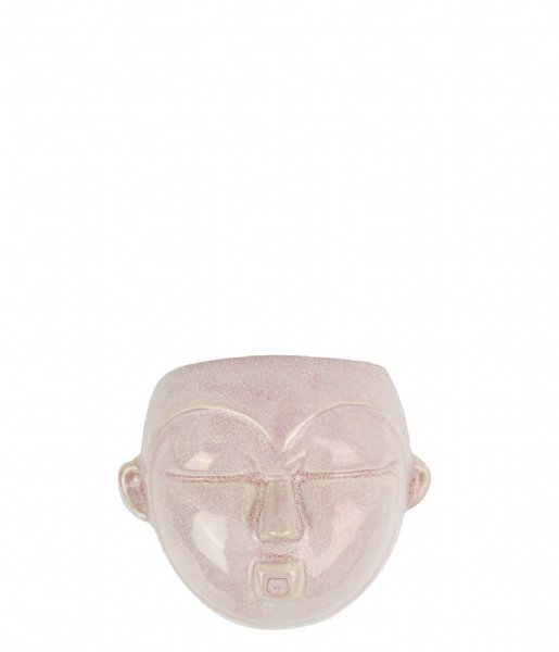 Present Time  Wall plant pot Mask round glazed pink (PT3502PI)