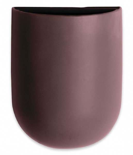 Present Time  Wall Plant Pot Oval Ceramic Matt Dark Purple (PT3383PU)