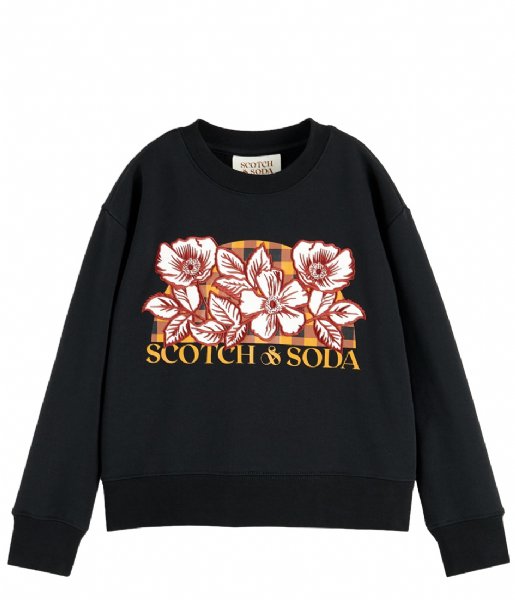 Scotch and Soda  Kids Embroidered Artwork Sweatshirt Black (0008)