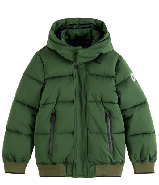 Scotch and Soda  Boys Water Repellent Hooded Puffer Jacket With Repreve Filling Fern (1214)