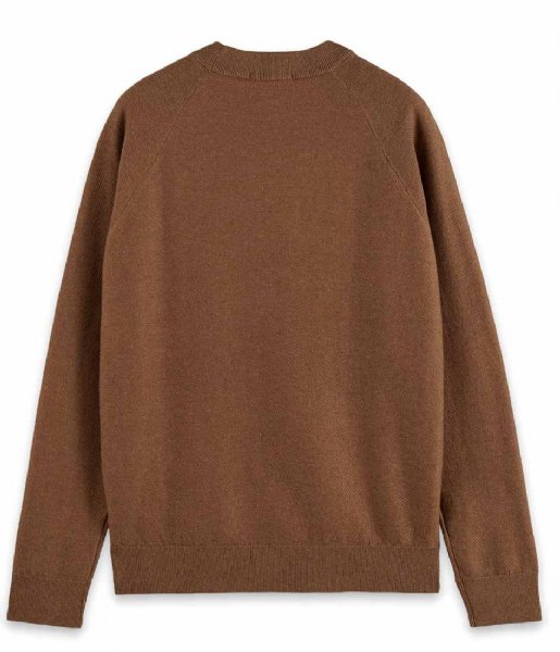 Scotch and Soda  Structure-knitted raglan sleeve pullover contains Wool Tabacco Melange (4212)