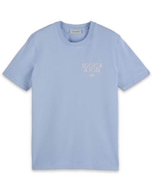 Scotch and Soda  Graphic logo T-shirt in Organic Cotton Core Blue (4308)
