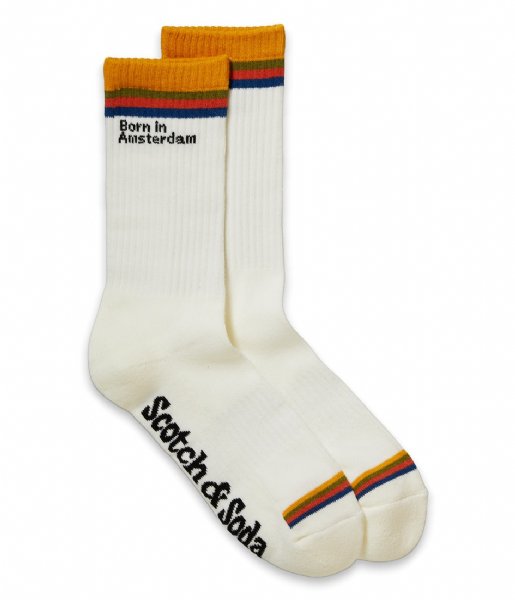 Scotch and Soda  Ribbed Cotton-blend Logo Socks Combo A (217)