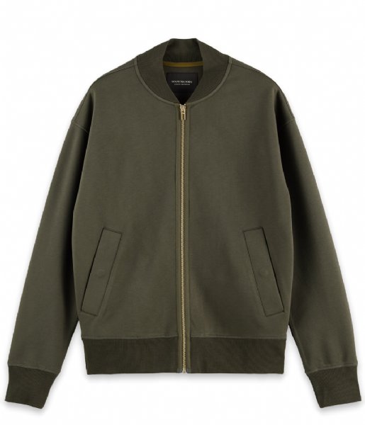 Scotch and Soda  Relaxed fit zip-thru bomber sweat Olive (0456)