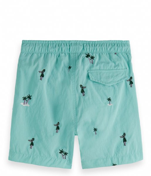 Scotch and Soda  Boys All Over Embroidered Swim Shorts Seafoam (0514)