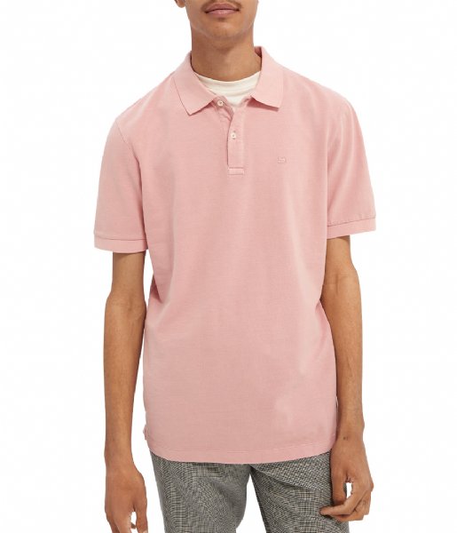 Scotch and Soda  Organic cotton garment dyed pique polo with washing Wild Pink (3196)