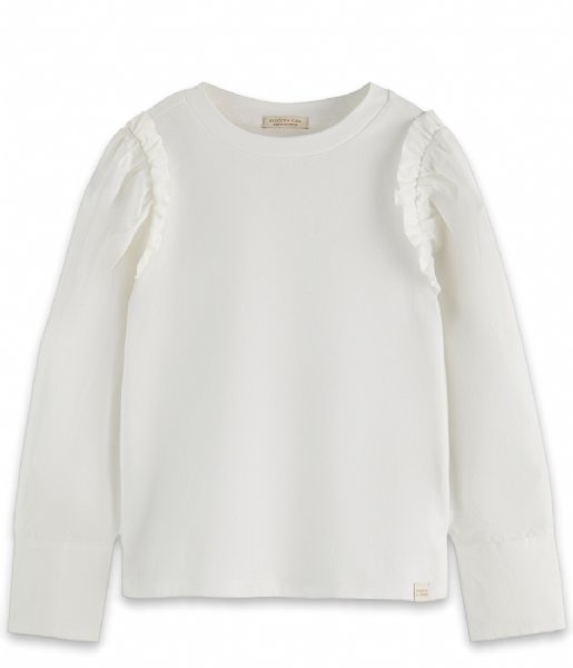 Scotch and Soda  Girls Long-sleeved mixed-quality T-shirt Off White (1)