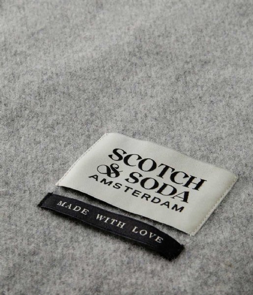 Scotch and Soda  Virgin Wool Fringed Woven Scarf Grey Melange (0606)