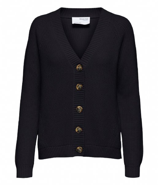 Selected Femme  Knitted Cardigan O-Neck Black