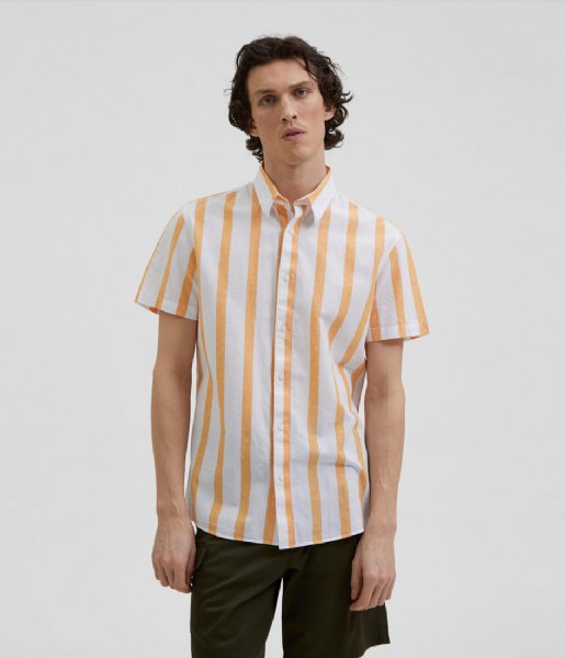 Selected Homme  Reg New Linen Short Sleeve Classic Apricot