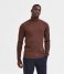 Selected HommeAiko Long Sleeve Knit Cable Roll Neck B Shaved Chocolate (#543B35)