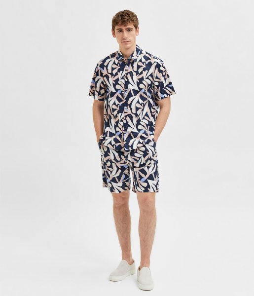 Selected Homme  Relax Baron Short Sleeve Mix Sky Captain
