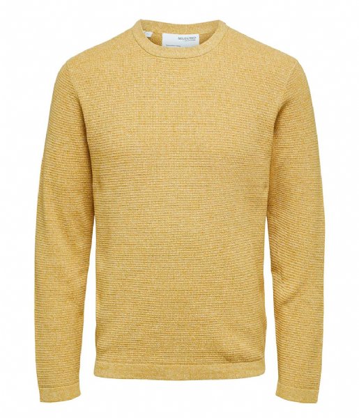 Selected Homme  Rocks Long Sleeve Knit Crew Neck Golden Spice