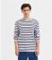 Selected Homme  Briac Stripe Long Sleeve O-Neck Tee Bright White