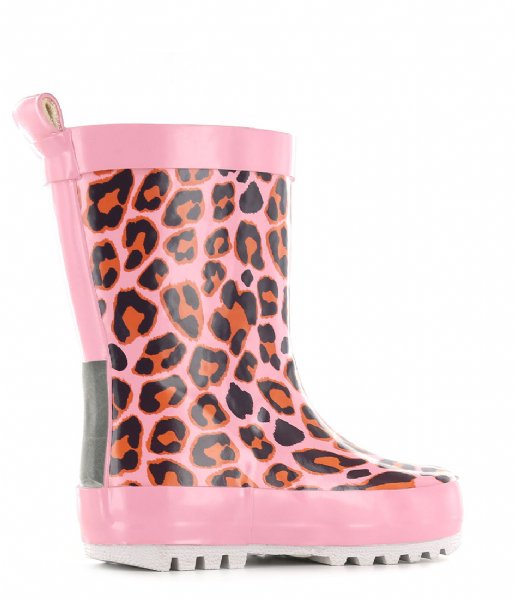 Shoesme  Rubber Laars met Fleece Sock Leopardo Pink