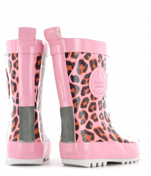 Shoesme  Rubber Laars met Fleece Sock Leopardo Pink