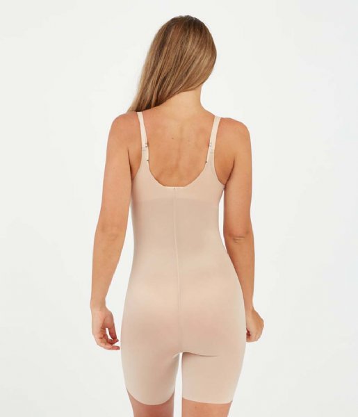 Spanx  Thinstincts 2.0 Open Bust Mid Thigh Body Champagne Beige (1603)