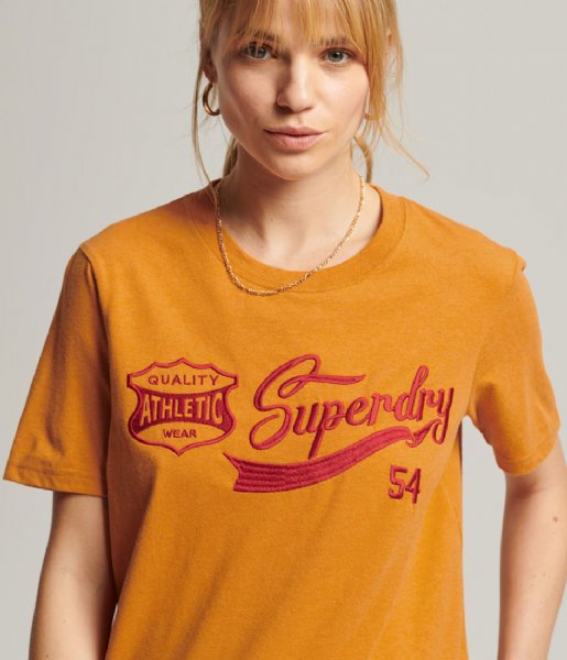 Superdry  Vintage Script Style Coll Tee Thrift Gold Marl (6RG)