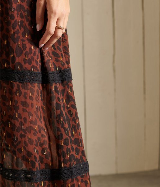Superdry  Woven Maxi Dress Leopard Print (0UX)