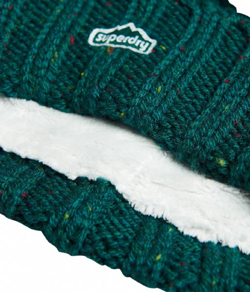 Superdry  Vintage Cable Beanie Forest Green Tweed (7QY)