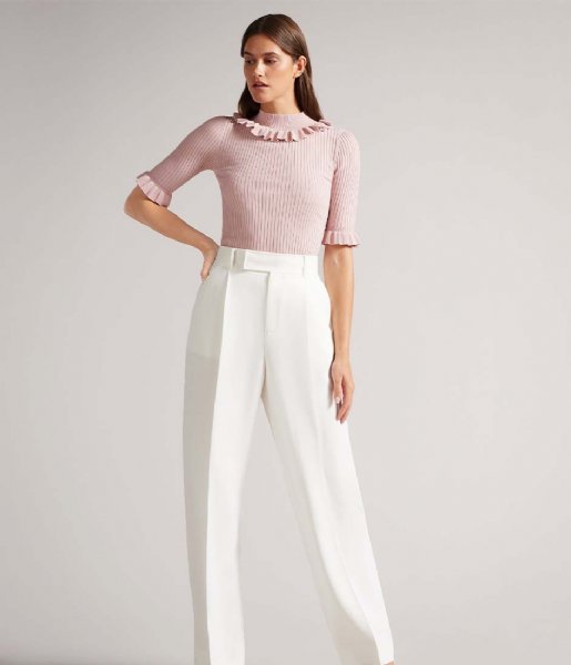 Ted Baker  Katella Fitted Top With Frill Neck Detail Dusky Pink