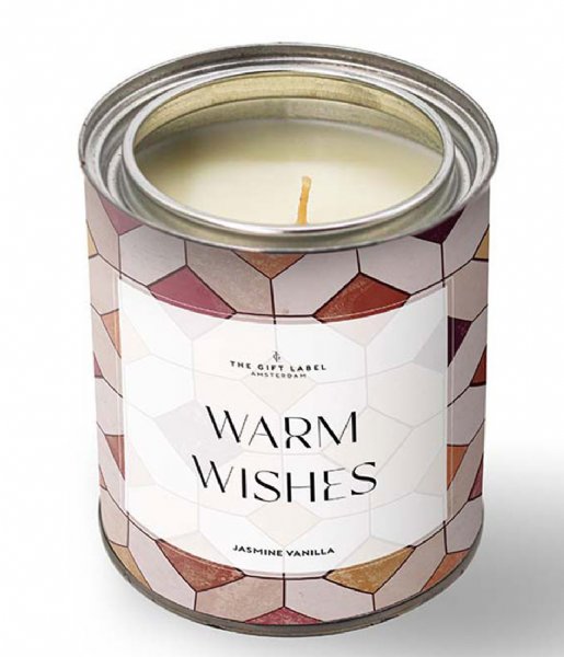 The Gift Label  Candle Tin 310gr Warm Wishes Jasmine Vanilla Wishes Jasmine Vanilla