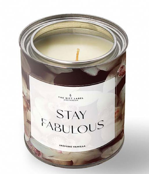 The Gift Label  Candle Tin 310gr Stay Fabulous Jasmine Vanilla Fabulous Jasmine Vanilla