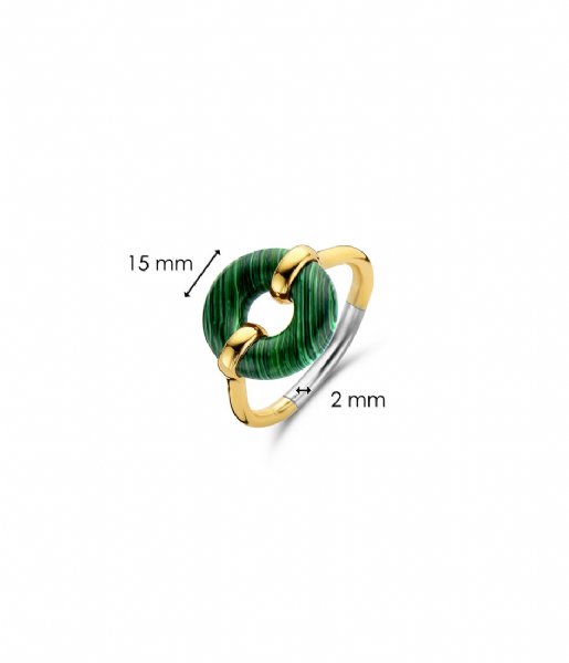 TI SENTO - Milano  925 Sterling Zilveren Ring 12236 Malachite (12236MA)